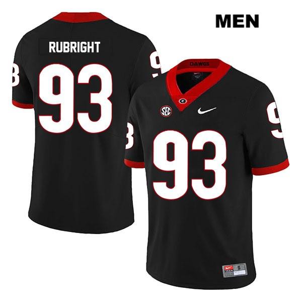 Georgia Bulldogs Men's Bill Rubright #93 NCAA Legend Authentic Black Nike Stitched College Football Jersey RSK4156SE